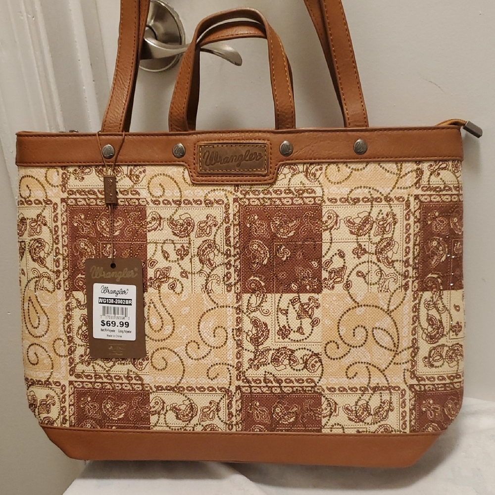 Wrangler Brown and Cream Tote Bag